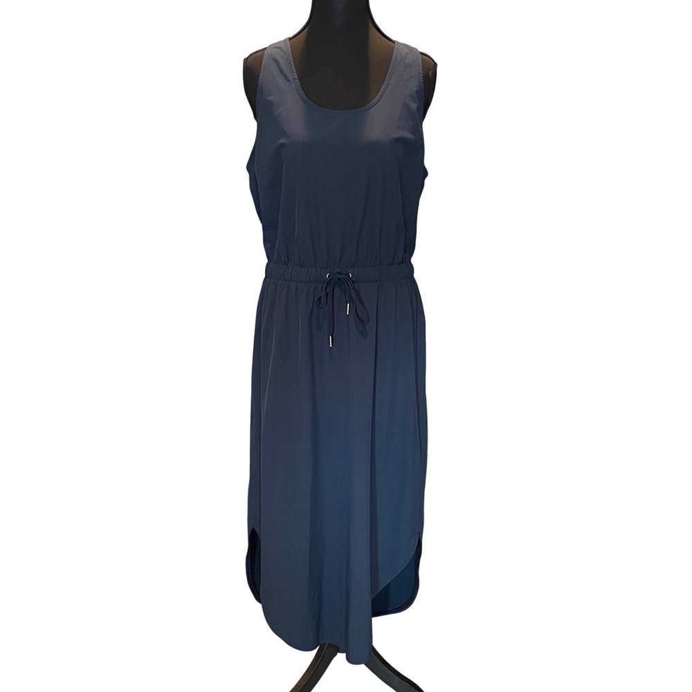 CALIA by Carrie Underwood Blue Sleeveless Drawstring Midi Dress M Athleisure